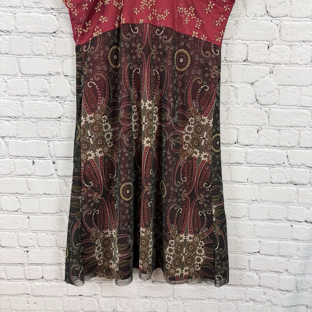 VTG Anac by Kimi Paisley Halter Cocktail Dress XL Mesh Whimsical Fairycore Y2K - Picture 12 of 15